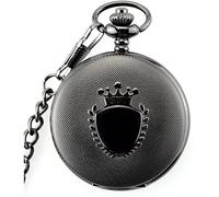 VIKIMO Vintage Quartz Pocket Watch,Quartz Pocket Watch with Chain, 1 Pc Antique Bronze Quartz Pocket Watch Vintage Dial Pendant Necklace Men Women Clock Gifts-gold (Color : Gold) (Color : Black)