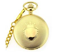 VIKIMO Vintage Quartz Pocket Watch,Quartz Pocket Watch with Chain, 1 Pc Antique Bronze Quartz Pocket Watch Vintage Dial Pendant Necklace Men Women Clock Gifts-gold (Color : Gold) (Color : Onecolor)