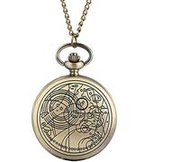 VIKIMO Vintage Quartz Pocket Watch,Quartz Pocket Watch with Chain, 1 Pc Vintage Pocket Watches Clock Unisex Watch Necklace Chain Pendant-Silver (Color : Bronze) (Color : Bronze)
