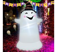 VIKIMORA 1.05M Halloween Inflatable Decor with LED Lights Striped Hat Ghost Indoor Outdoor Halloween Blow Up Decorations for Home Yard, Garden, Party Holiday Decoration