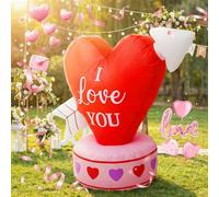 VIKIMORA 4 FT Valentine's Day Inflatable Love Heart Decoration Blow up Inflatable Decorations with LED Lights Indoor Outdoor Yard Garden Holiday Display for Wedding Party