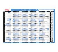 Viking 13 Months Mounted Year Planner 2026 English 85.1 (W) x 61 (H) cm Blue
