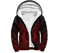 Viking 3D Printed Hooded Jacket Outerwear, Winter Warm Celtic Wolf Hoodies for Men, Pagan Cosplay Ravens Outdoor Sweatshirt(Compass,3XL)