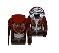 Viking 3d printed zipper hooded plus velvet double layer sweater,Nordic Yggdrasil Celtic Dragon Tattoos Full Jacket Hoodies Fashion Street Style