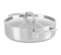 Viking 5-Ply Casserole Pot with Lid, 3.4 Quart Stainless Steel Cooking Pan, Dishwasher and Oven Safe, Induction Ready, Satin Finish
