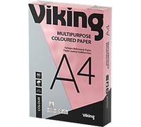 Viking A4 Coloured Paper Pink 80 gsm 500 Sheets