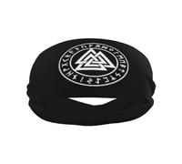 Viking Age Symbol Norse Warrior Sports Sweatbands for Men Women Non Slip Elastic Wristbands Headbands for Basketball Tennis Workout Gym Yoga Absorbent Breathable (Black)