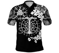 Viking Armor Phoenix Dragon Tattoo 3D Full Printed Polo Shirt, Men Collar Short Sleeve Street Wear Casual Tee