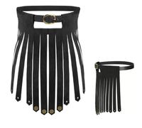 Viking Armor Tassel Skirt With Belt Set - Medieval Knight Leather Skirt, Adjustable Belt, Retro Men Steampunk Halloween Roman Gladiator Fancy Dress Up Cosplay Costume Party