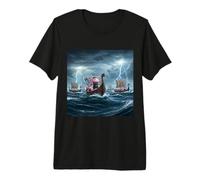 Viking Axolotl Raiding The High Seas Premium T-Shirt