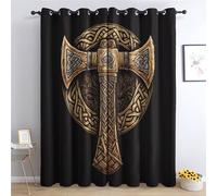 Viking Battle Axe Curtains for Bedroom, Blackout Curtains & Thermal Eyelet Drapes for Living Room, 72 Inch Drop, Window Treatment 2 Panels, 46x72 (WxL)
