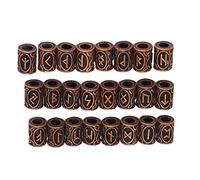 Viking Beard Beads, 24 PCS Vintage Metal Braiding Tube Beads Viking Hair Beads Viking Hair Accessories Large Hole Design for Easy Stringing Accent Hair Accessories for Hairstyling