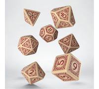 Valhalla DnD RPG Dice Set Beige Burgund Q-Workshop