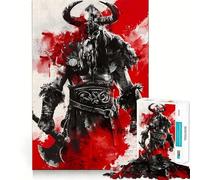 Viking Berserk Jigsaw Puzzles 1000 Mental Focus Game Precision Cut Smooth Edges Meaningful Connection Building Game (50x75cm)