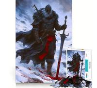 Viking Berserk Snow Knight Jigsaw Puzzle 1000 Pieces Cognitive Fun Play High Precision Die Cut Unique Gift for Stress Relief (50x75cm)