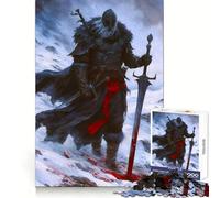 Viking Berserk Snow Knight Jigsaw Puzzle for Teenagers 1000 Pieces Intellectual Fun Mind Calming Fun Fine Cut Winter Gift (38x26cm)