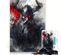 Viking Berserk Warrior Puzzle for Adults 1000 Pieces Memory Play Game Firm Fit Secure Assembly Meaningful Connection Building Game (38x26cm)