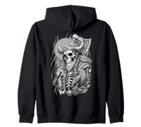 Viking Berserker Skeleton Axe Warrior Zip Hoodie