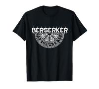 Viking Berserker With Runes And Vegvisir Compass T-Shirt
