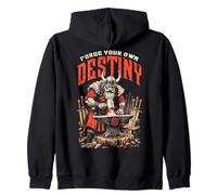 Viking Blacksmith Warrior Sword Forge Your Own Destiny Zip Hoodie