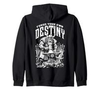 Viking Blacksmith Warrior Sword Forge Your Own Destiny Zip Hoodie