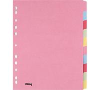 Viking Blank Dividers A4+ Assorted 10 Part Cardboard Rectangular 11 Holes 10 Sheets
