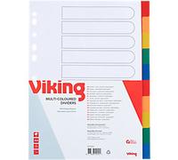 Viking Blank Dividers A4 Assorted 10 Part PP (Polypropylene) 11 Holes 400194969
