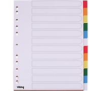 Viking Blank Dividers A4+ Assorted 12 Part PP (Polypropylene) 11 Holes 400195044