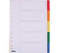Viking Blank Dividers A4 Assorted 5 Part PP (Polypropylene) 11 Holes 400195034
