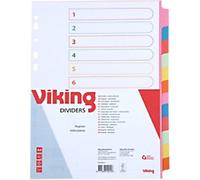 Viking Blank Dividers A4 Assorted Multicolour 12 Part Cardboard Rectangular 11 Holes