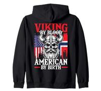 Viking Blood American By Birth Norway Pride Zip Hoodie