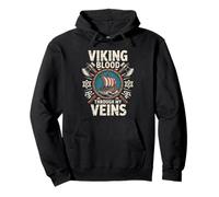 Viking Blood Runs Through My Veins Norse Mythology Valhalla Pullover Hoodie
