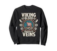 Viking Blood Runs Through My Veins Norse Mythology Valhalla Sweatshirt