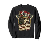 Viking Blood Runs Through My Veins Norway Flag Norwegian Ro Sweatshirt