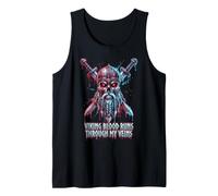 Viking Blood Runs Through My Veins Skull Crossed Swords Tank Top