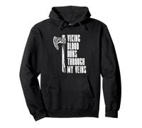 Viking Blood Runs Through My Veins - Viking Nordic Pullover Hoodie