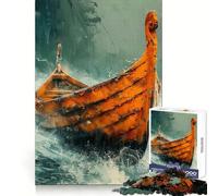 Viking Boat 1000 Piece Jigsaw Puzzle for Adults Strategic Think Mind Calming Fun Precise Fit (50x75cm)