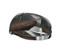 Viking Boat Print Unisex-Adult Sports Sweatband Versatile Sport Headbands Moisture Wicking Headband