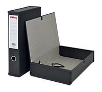 Viking Box File A4 Cardboard, Paper Press Stud 7.5 (W) x 24.5 (D) x 33.8 (H) cm Black 7.5 cm