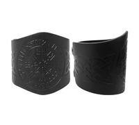 Viking Bracers Medieval Bracers Embossed Dragon Leather Arm Armer Cuff Gauntlet Gauntlet for Men Women 1 Pair, HBR063-COMPASS-BLACK, common