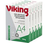 Viking Bright-White A4 Printer Paper 80 gsm Smooth White 150 CIE 5 Packs of 500 Sheets