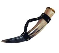 Viking by Heart Authentic Viking Drinking Authentic Horn with Brass Rim & Leather Strap, Ideal Christmas, Birthday, & Wedding Gift, Unique Beer Gift for Men, Women, Husband, & Boyfriend