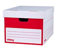 Viking Cardboard Archive Box Red 365mm x 291mm x 437mm Pack of 4