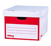 Viking Cardboard Archive Box Red 381mm x 255mm x 330mm Pack of 10