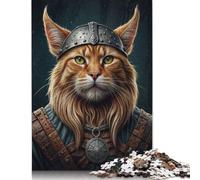 Viking Cat Portrait Puzzles for Adults 500 Puzzles for Adults 500 Pieces Puzzle 500 Pieces 500 Piece Jigsaw Puzzles for Gift 500pcs (52x38cm)