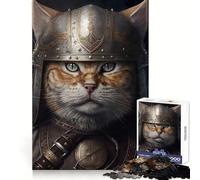 Viking Cat Wearing Helmet Adult Jigsaw Puzzles 1000 Pieces Cognitive Workout Unwind Easily No Rough Edges Holiday Present (50x75cm)