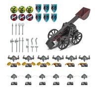 Viking Catapult Building Block Set, Mini Viking Soldier, Including 12 Figures & Catapult, Compatible with Lego 31132 Set, Helmet, Shield, Arrow, Weapons Accessories (Blue)