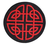 Viking Celtic Weave Knot Red Embroidered Iron on Sew on Patch Badge for Clothes etc. 7cm