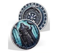 Viking Challenge Coin, Norse Mythology Odin & World Serpent Viking Coin