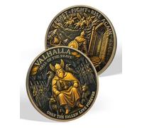 Viking Challenge Coin, Norse Mythology Valhalla Viking Warrior Coin